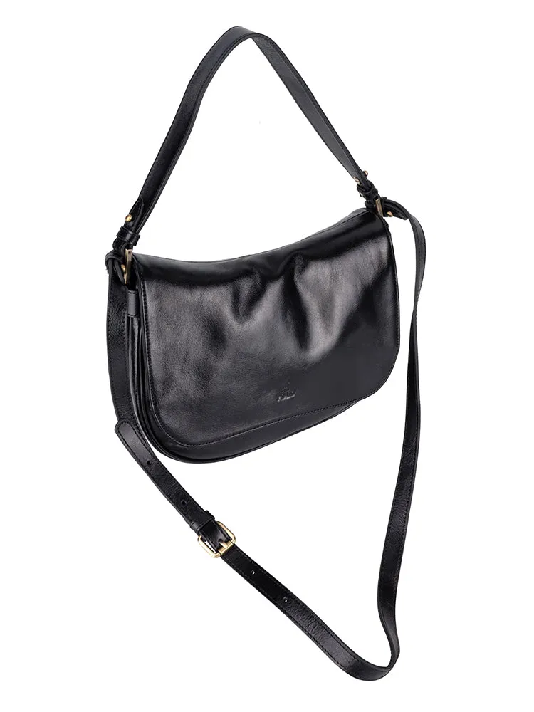 Vega Leather Flapover Shoulder Bag - Black sold by Edgars product image thumbnail 2