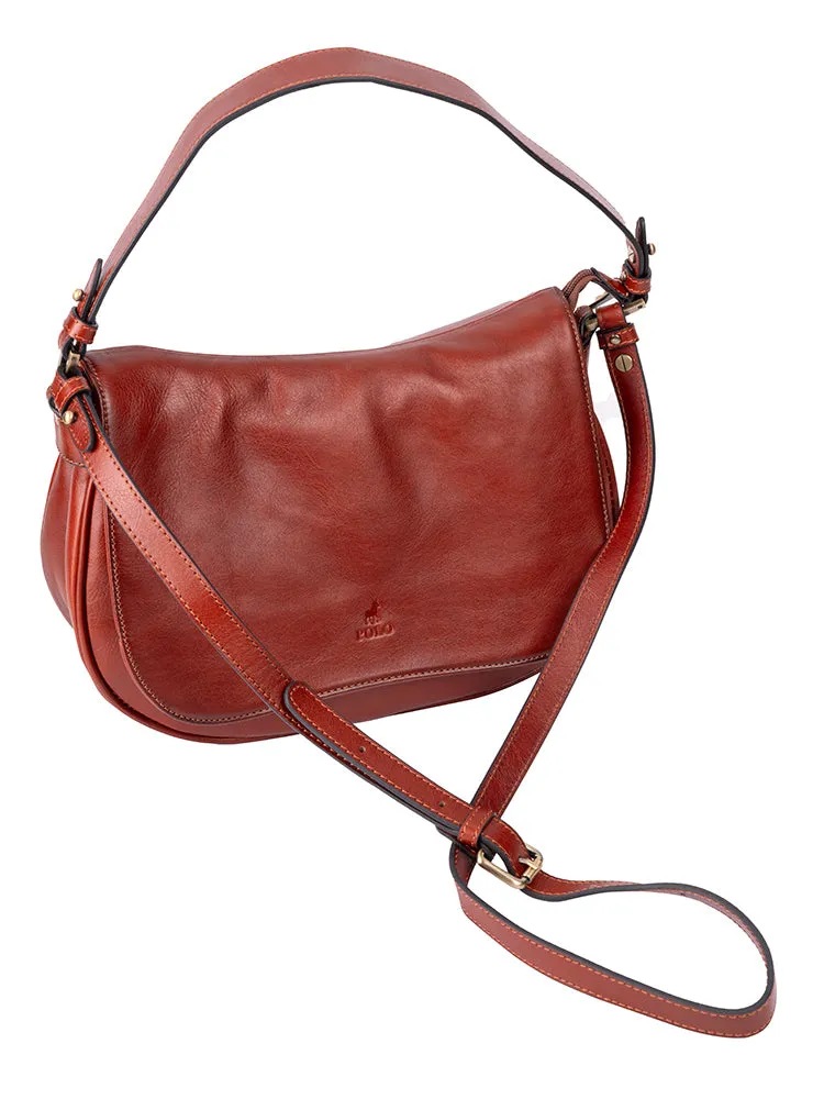 Vega Leather Flapover Shoulder Bag - Brown sold by Edgars product image thumbnail 2