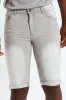 Denim Turnup Shorts - Light Grey sold by Edgars