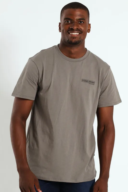 Core Front & Back Print Tee - Gunmetal sold by Edgars