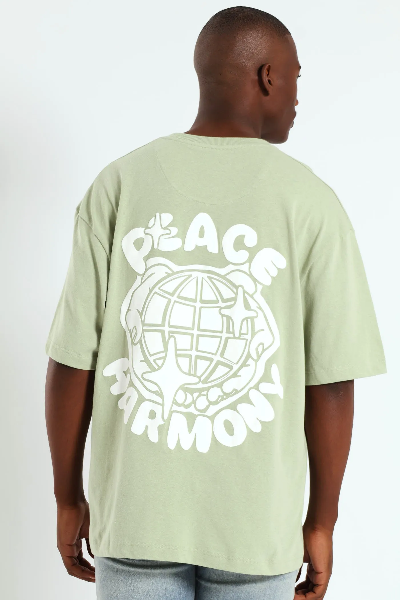 Oversized Peace Printed Tee - Sage sold by Edgars product image thumbnail 2