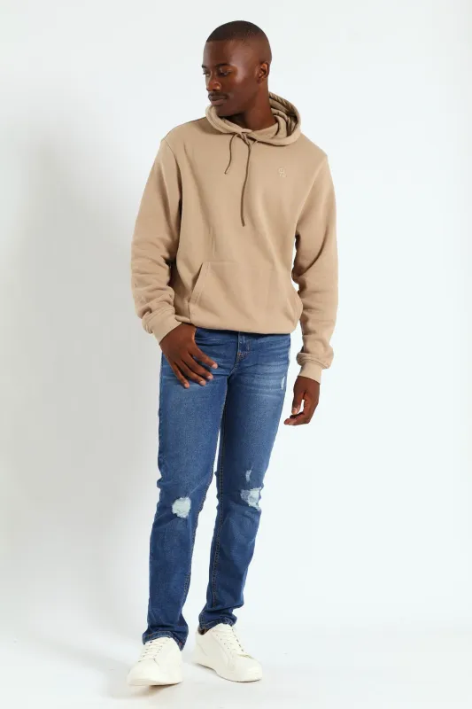 Plain Fleece Pullover Hoodie - Taupe sold by Edgars