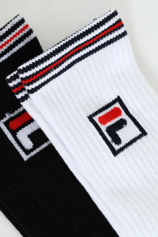 2 Pack Cullen Tube Socks - White/Black sold by Edgars