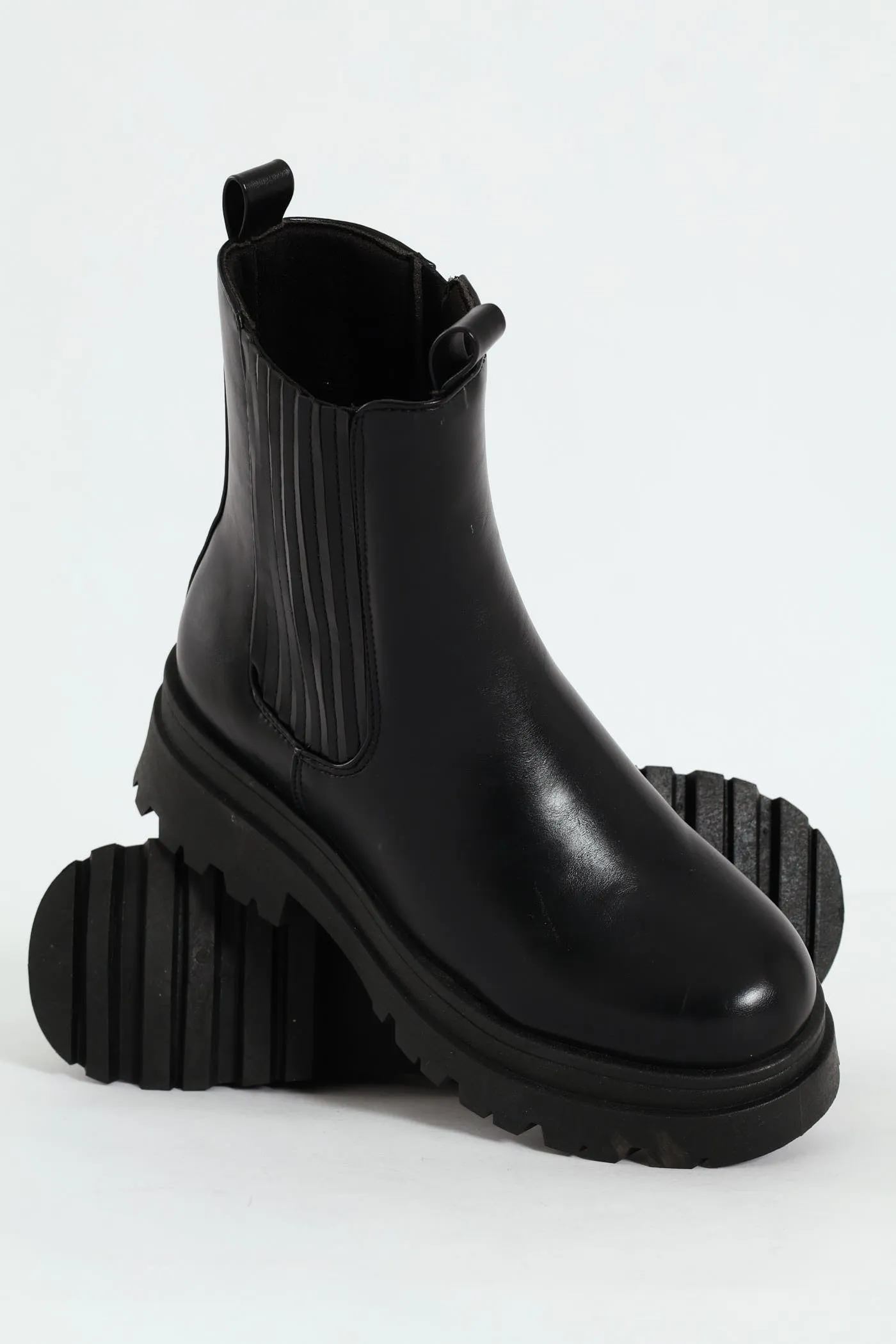 Chunky Mid Chelsea Boot - Black sold by Edgars