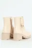 Plain Trim Chunky Heeled Chelsea Boot - Stone sold by Edgars