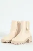 Plain Trim Chunky Heeled Chelsea Boot - Stone sold by Edgars