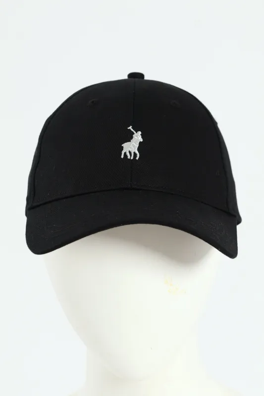 6 Panel Classic Peak Cap - Black sold by Edgars