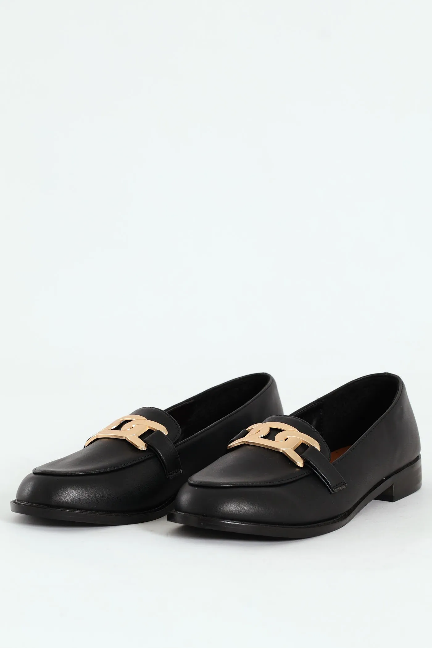 Loafer With Chain Metal Trim - Black sold by Edgars