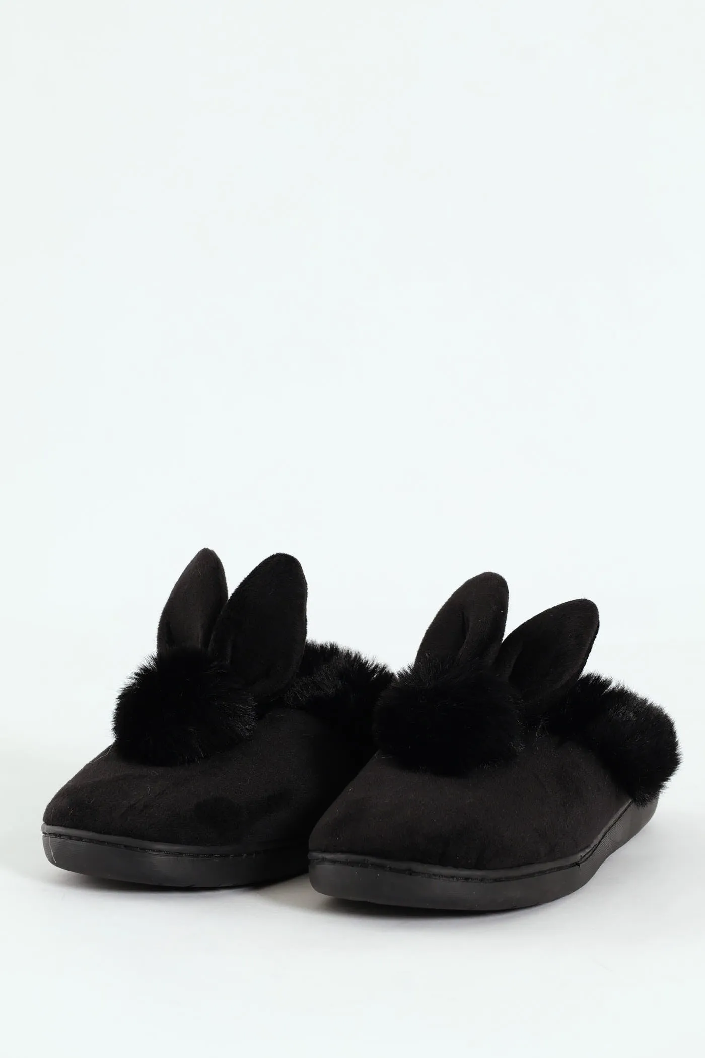 Bunny Fur Slipper - Black sold by Edgars