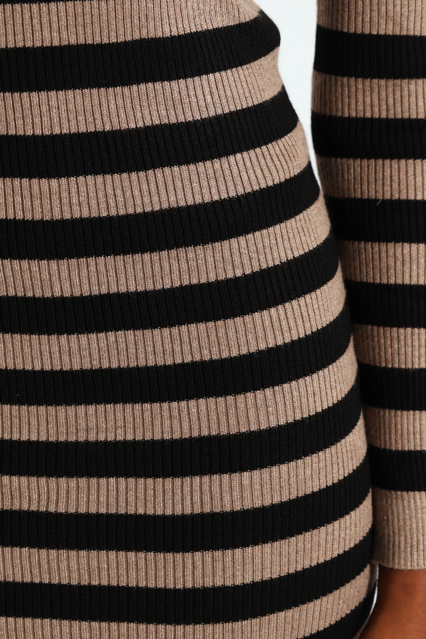 Column Striped Midi Knitwear Dress - Black/Tan sold by Edgars product image thumbnail 4