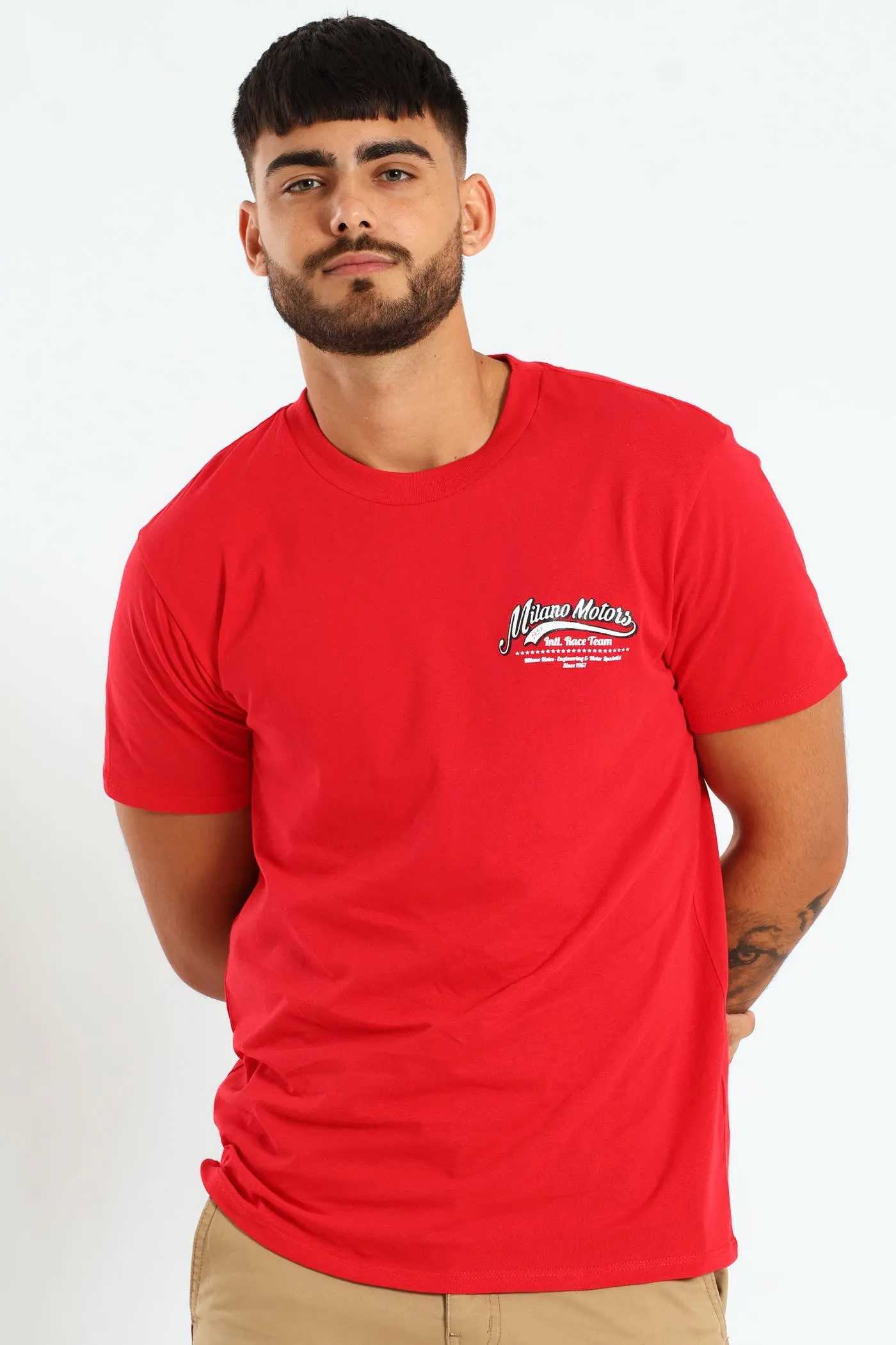Race Car Front & Back Print Tee - Red sold by Edgars