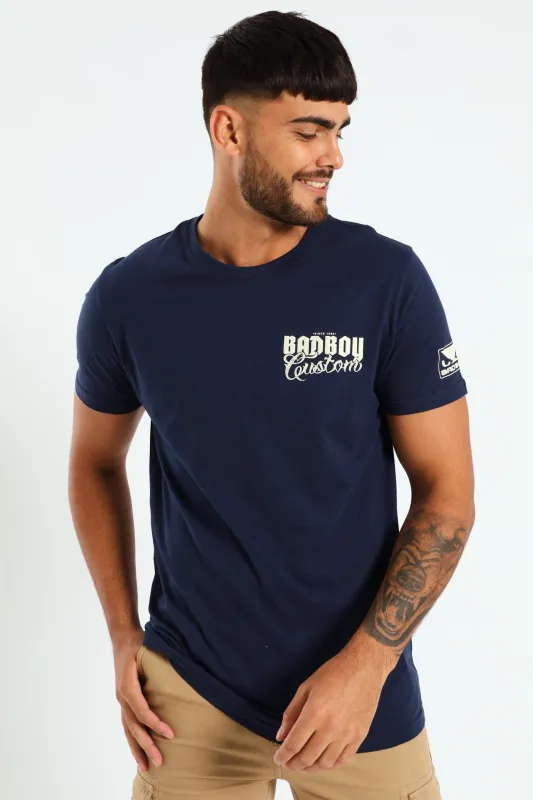Biker Pistons Tee - Navy sold by Edgars