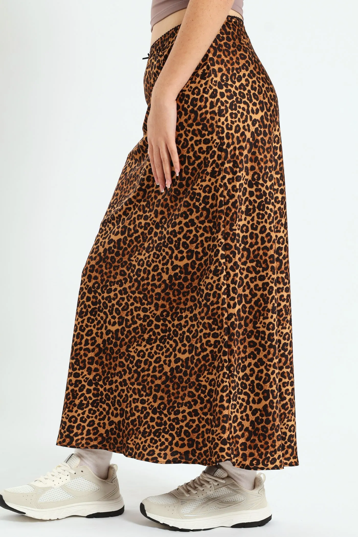 Leopard Satin Midi Skirt - Brown sold by Edgars product image thumbnail 2