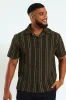 Stripe Knit Surface Interest Shirt - Green sold by Edgars