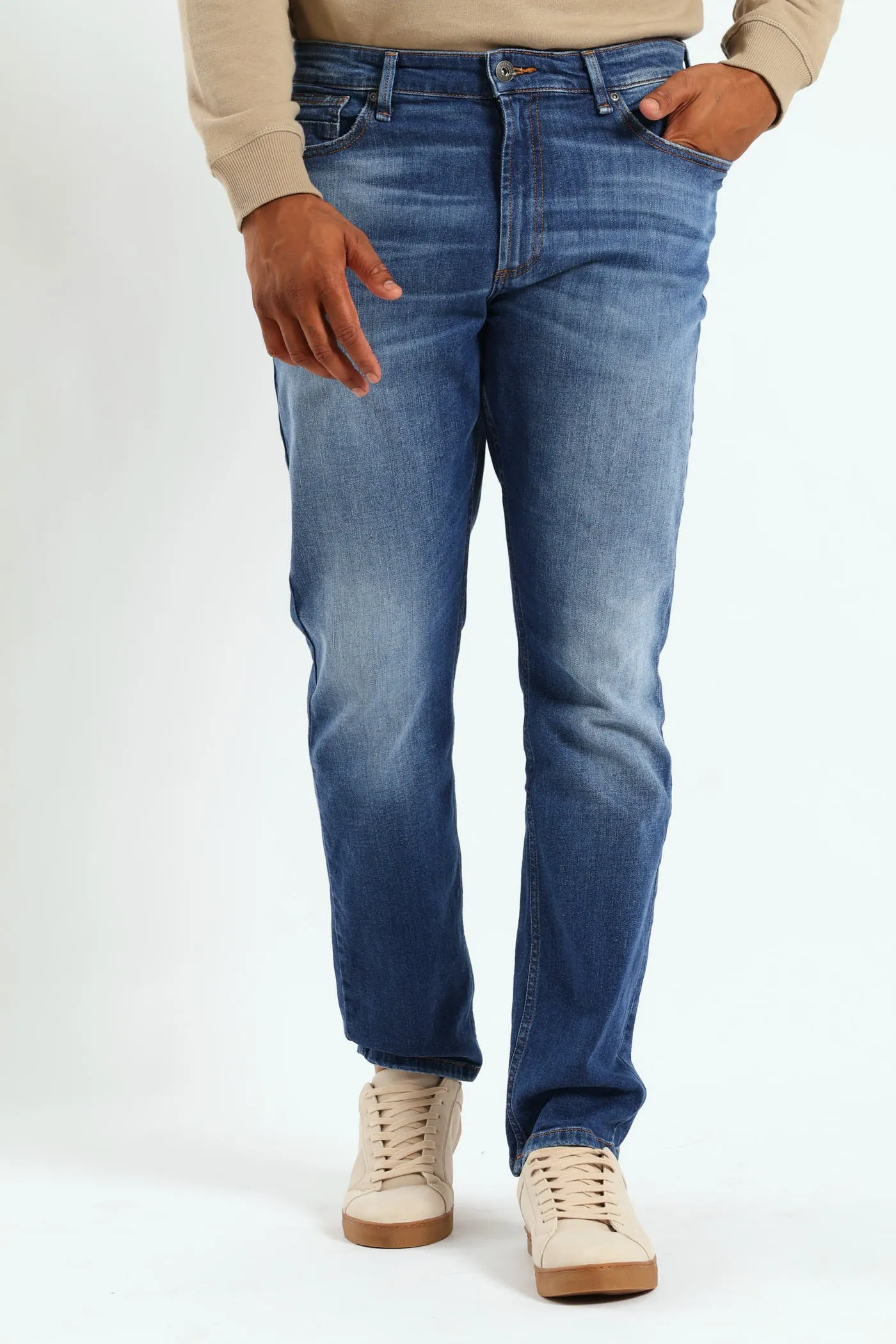 Mid Blasted Slim Jean - Mid Denim sold by Edgars