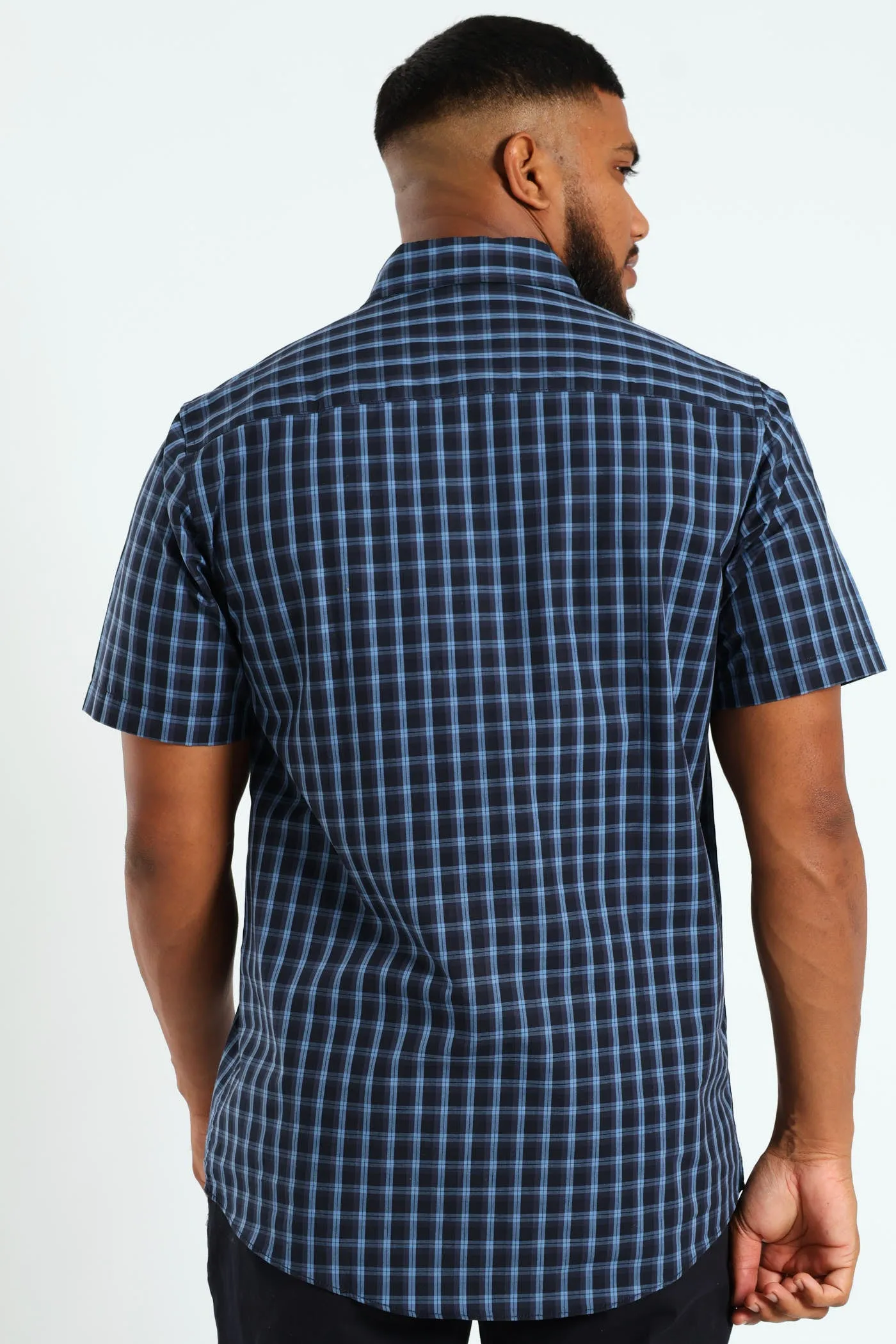 Short Sleeve Check Shirt - Navy sold by Edgars product image thumbnail 3