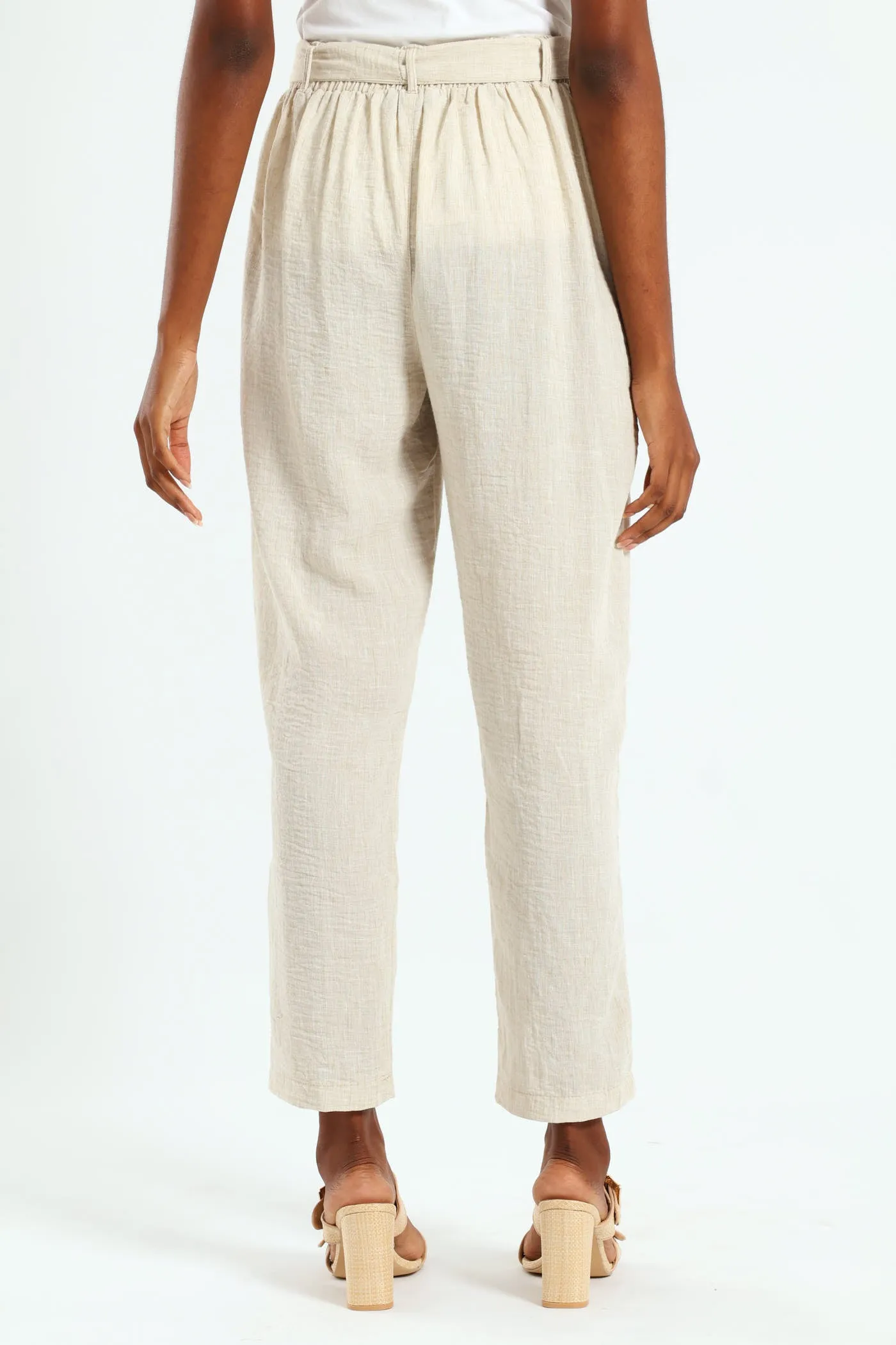 Pull On Pleated Tapered Leg Pant - Oatmeal Melange sold by Edgars product image thumbnail 3