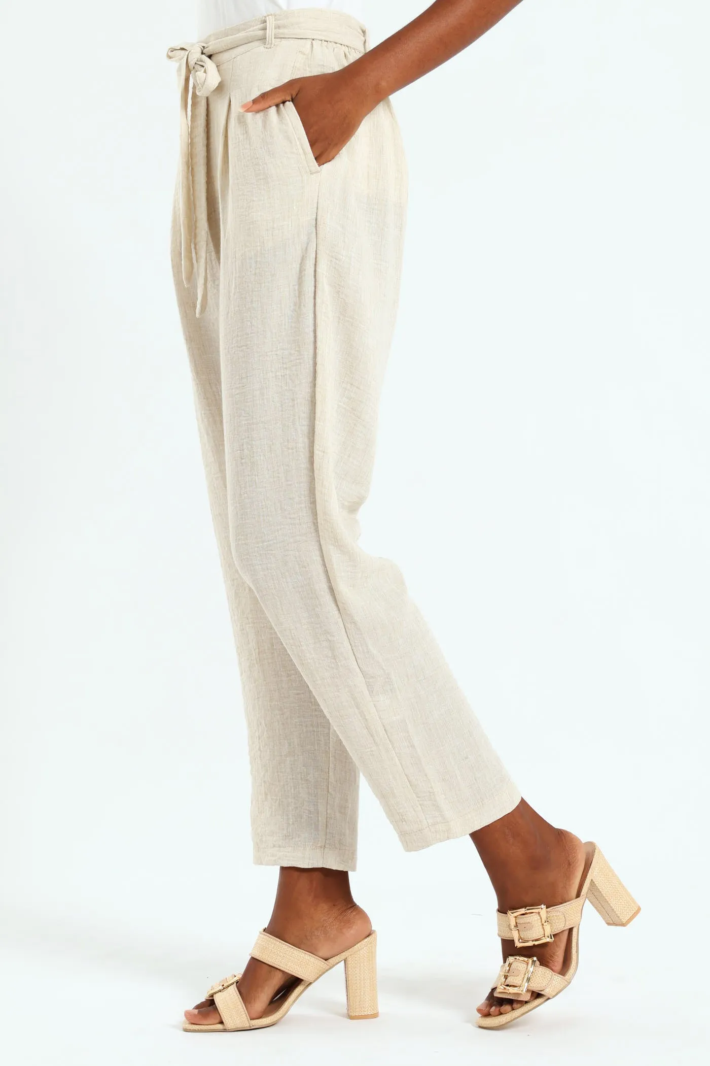 Pull On Pleated Tapered Leg Pant - Oatmeal Melange sold by Edgars product image thumbnail 2