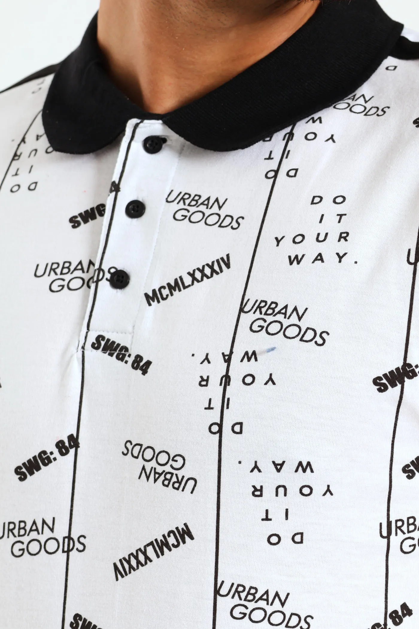 Short Sleeve Printed Golfer - White sold by Edgars product image thumbnail 2