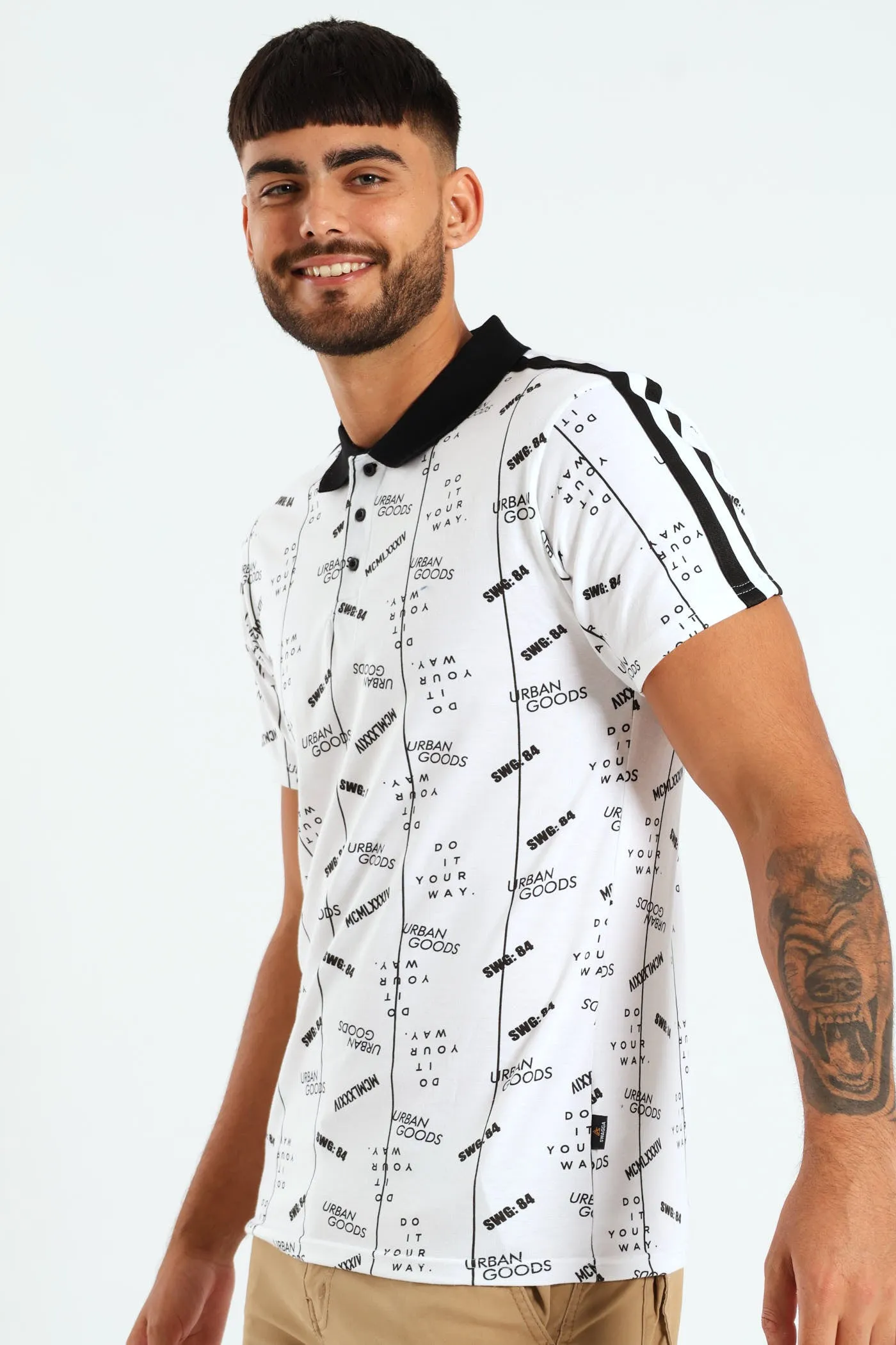 Short Sleeve Printed Golfer - White sold by Edgars product image thumbnail 4