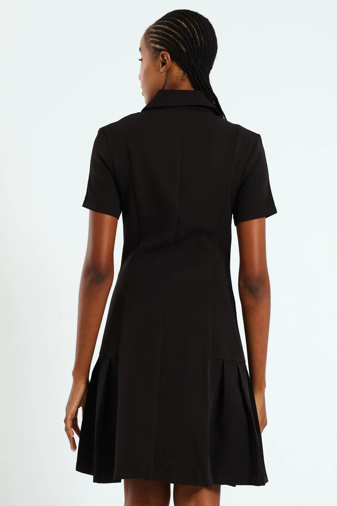 Button Through Pleated Work Dress - Black sold by Edgars product image thumbnail 4