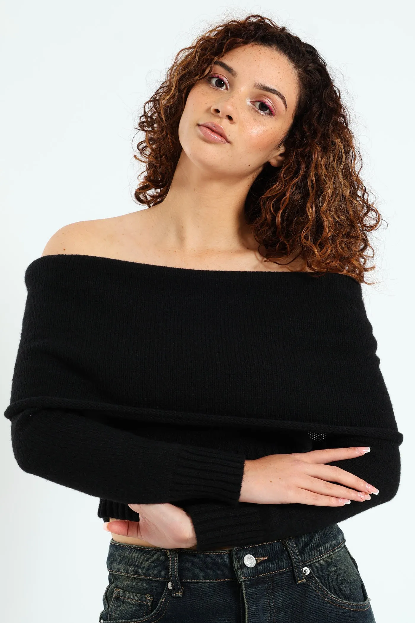 Off Shoulder Knit Top - Black sold by Edgars product image thumbnail 2