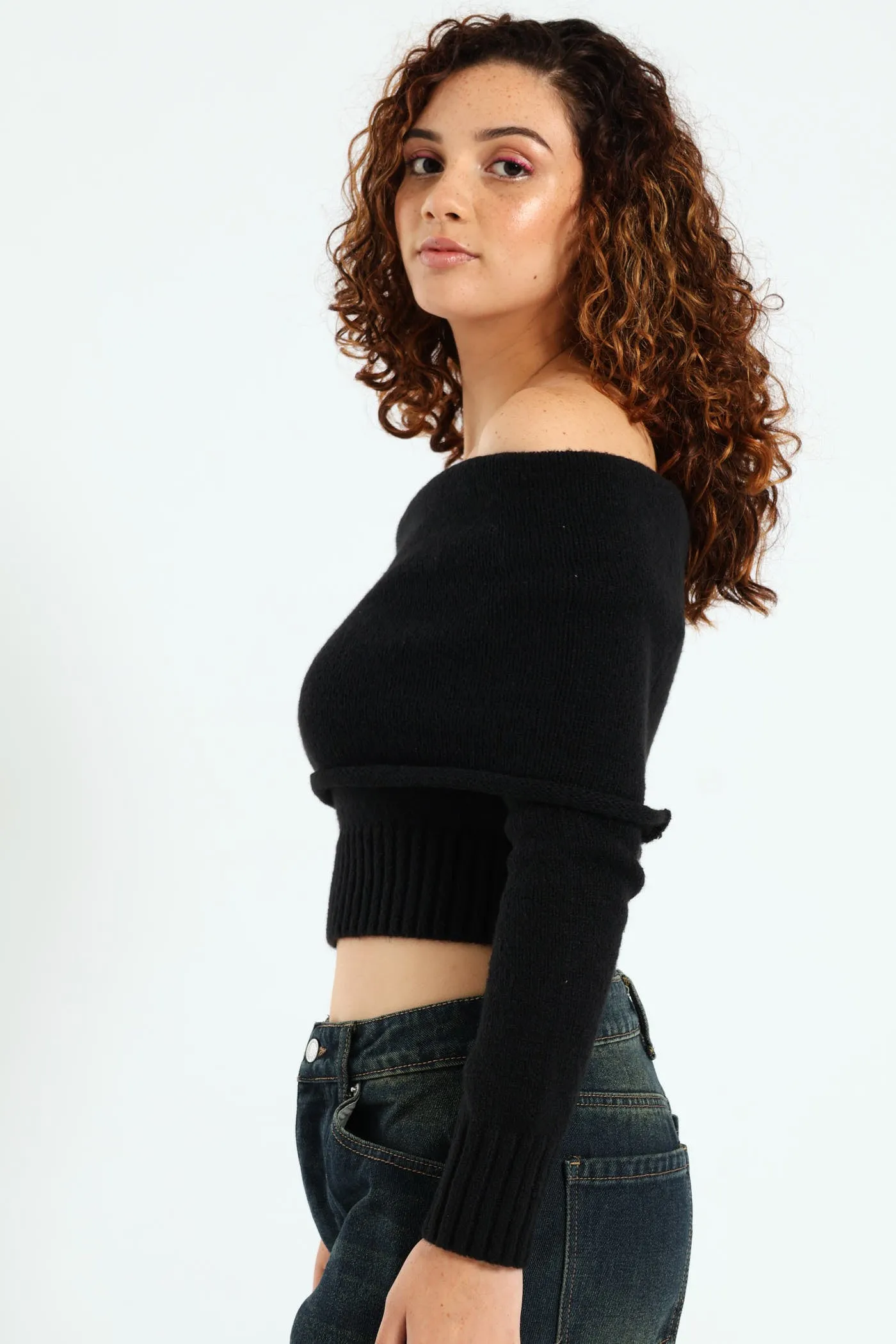 Off Shoulder Knit Top - Black sold by Edgars product image thumbnail 3