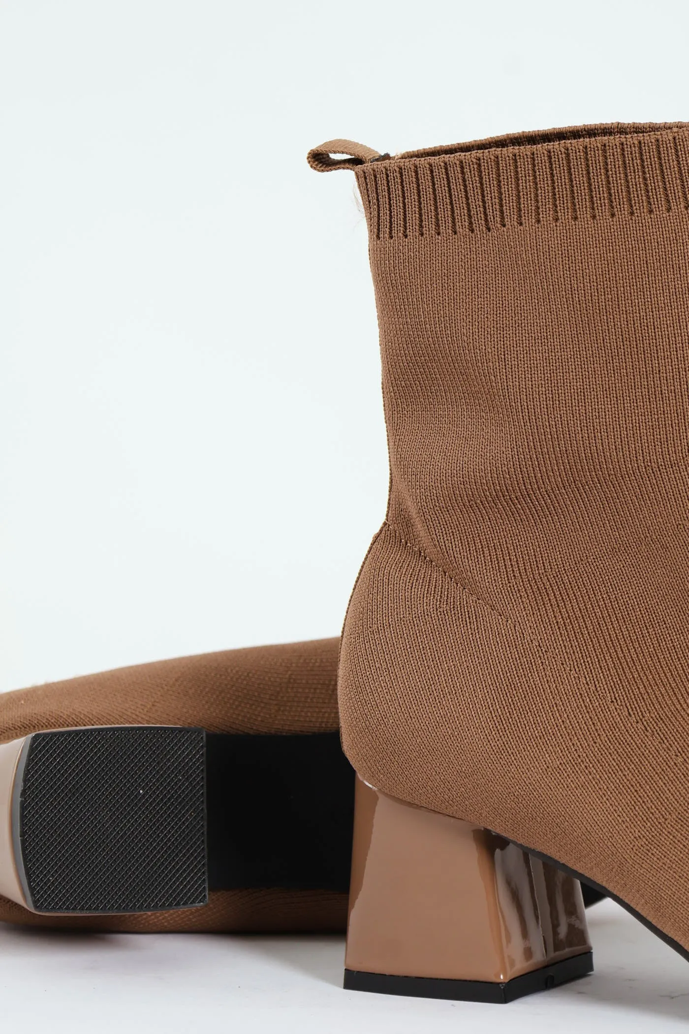 Pointed Block Heel Ankle Sock Boot - Taupe sold by Edgars product image thumbnail 4