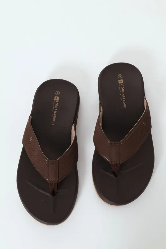 Ultra Soft Wide Vamp Sandal - Chocolate sold by Edgars 