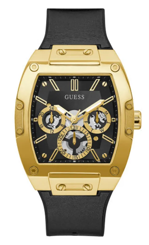 Gold Case & Black Silicone & Leather Strap Watch - Gold sold by Edgars