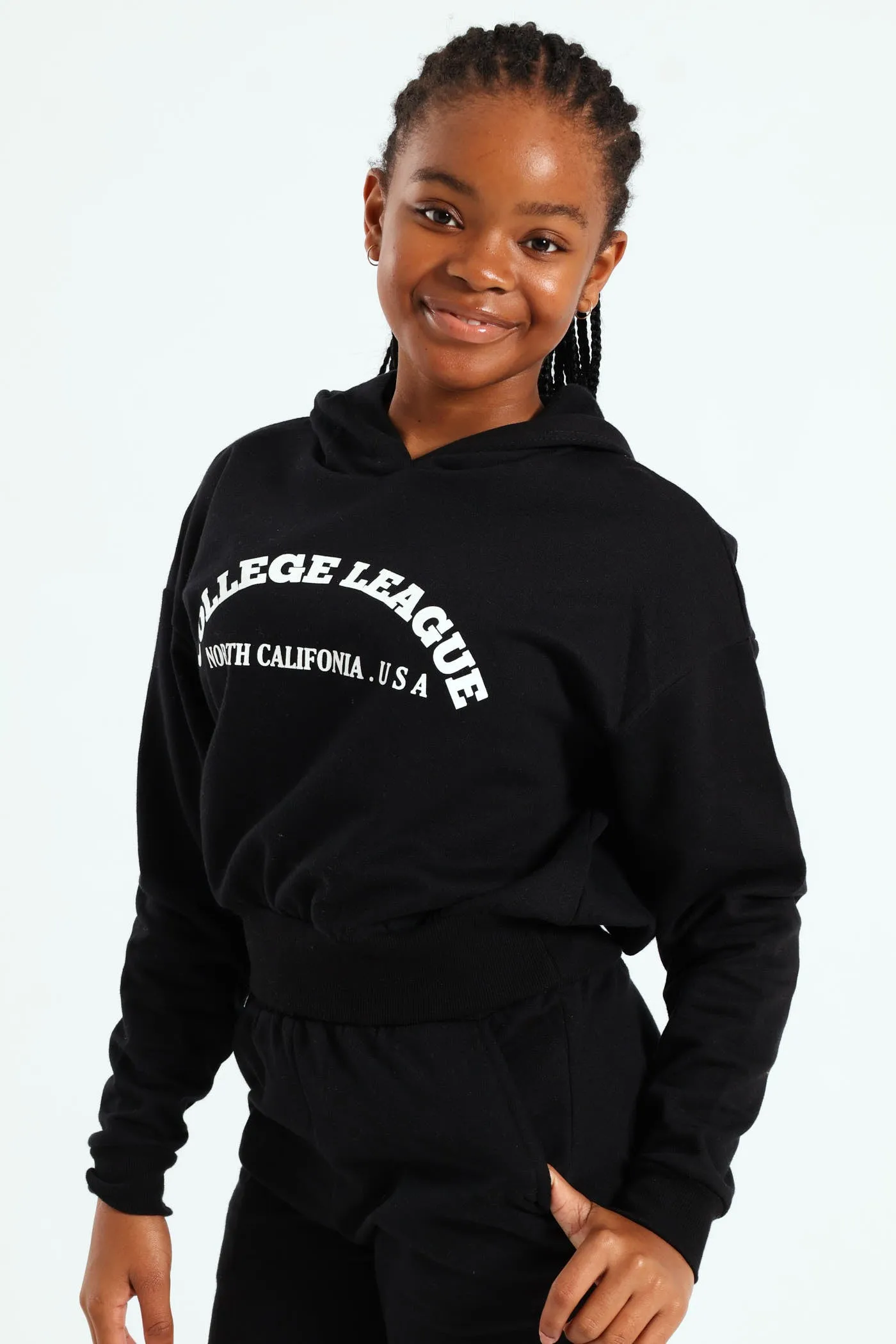 Girls College Fleece Hoody - Black sold by Edgars product image thumbnail 2
