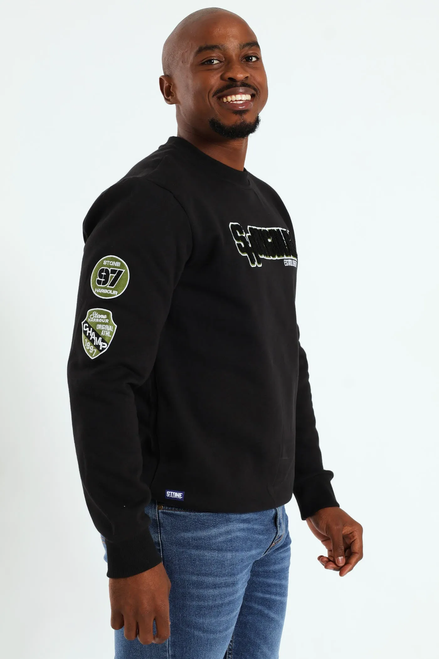 Badge Crew Sweat Top - Black sold by Edgars product image thumbnail 2