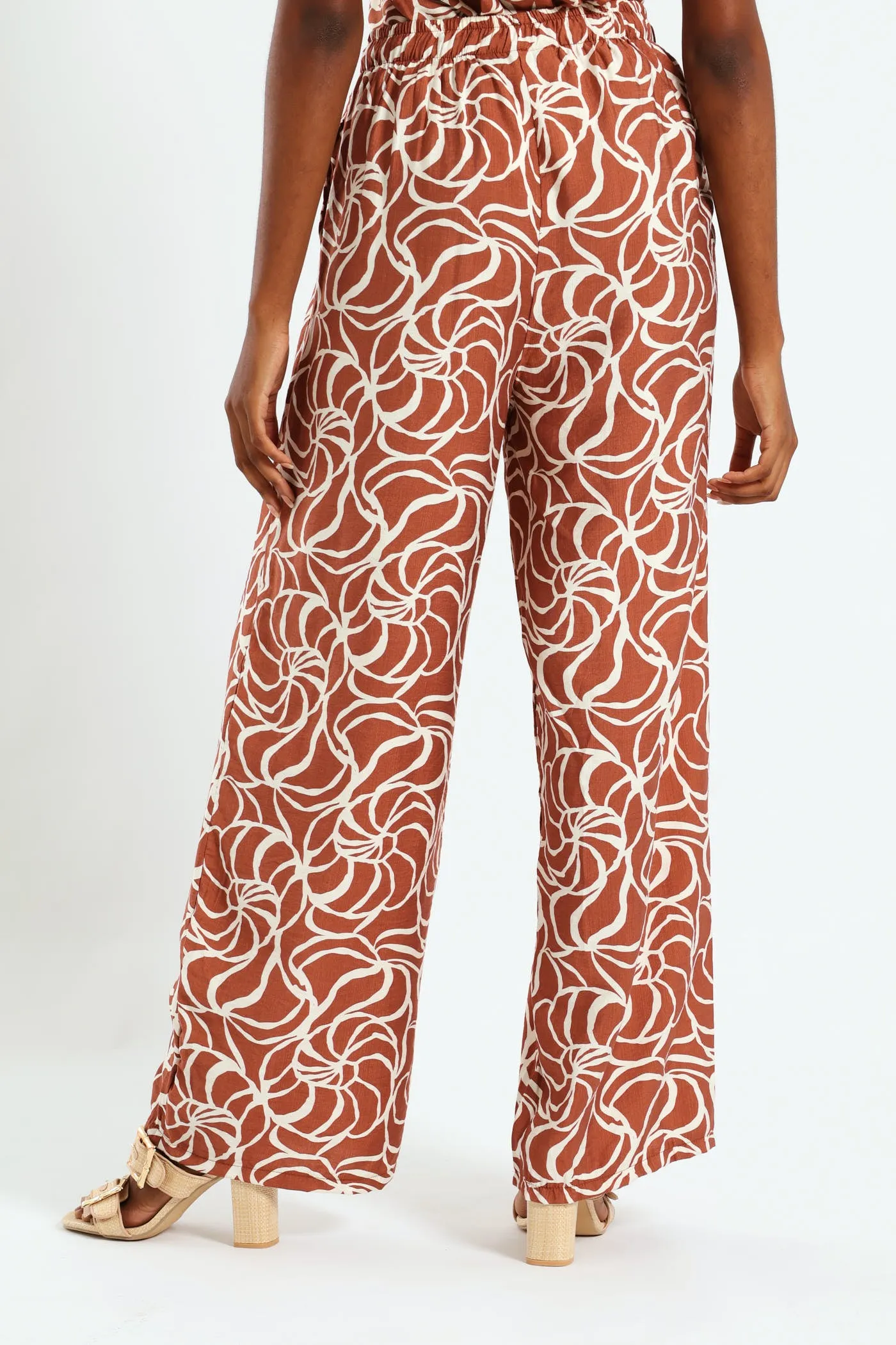 Pull-On Drawstring Wideleg Pant - Rust/Cream sold by Edgars product image thumbnail 4