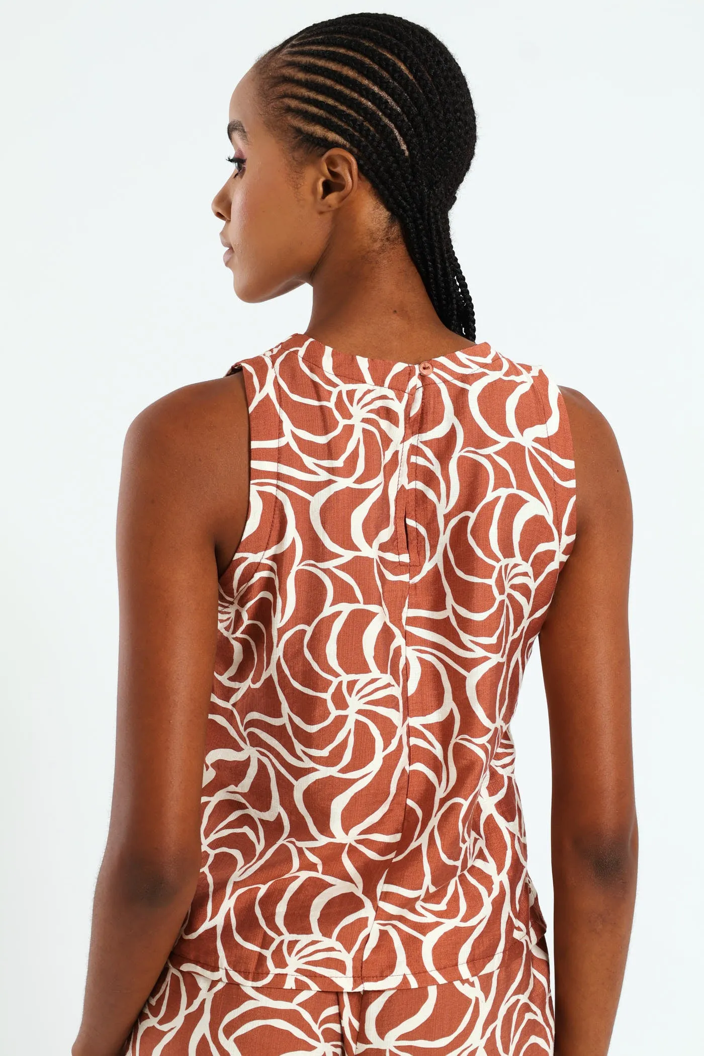 Side Slit Shell Tank - Rust/Cream sold by Edgars product image thumbnail 4