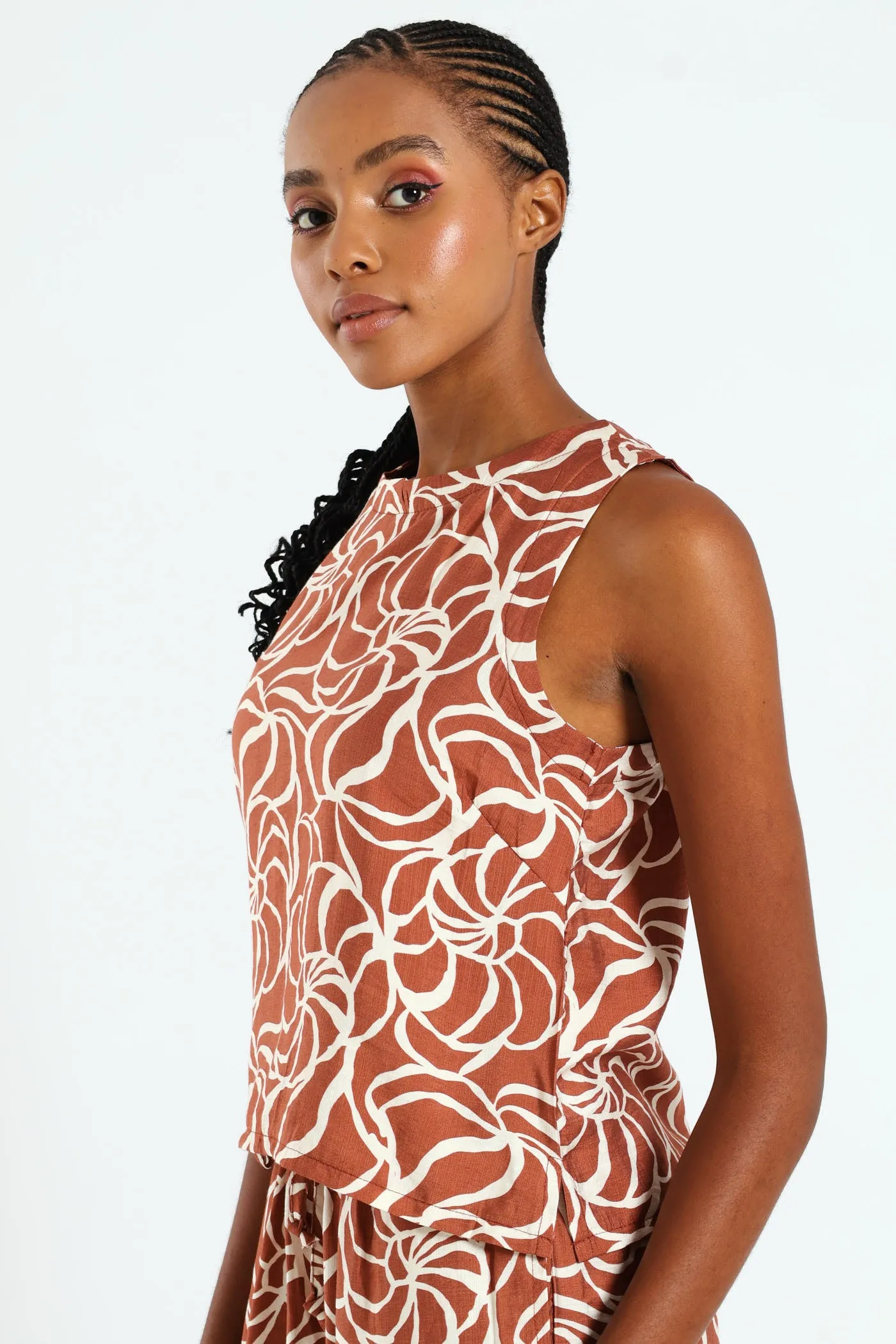 Side Slit Shell Tank - Rust/Cream sold by Edgars product image thumbnail 3