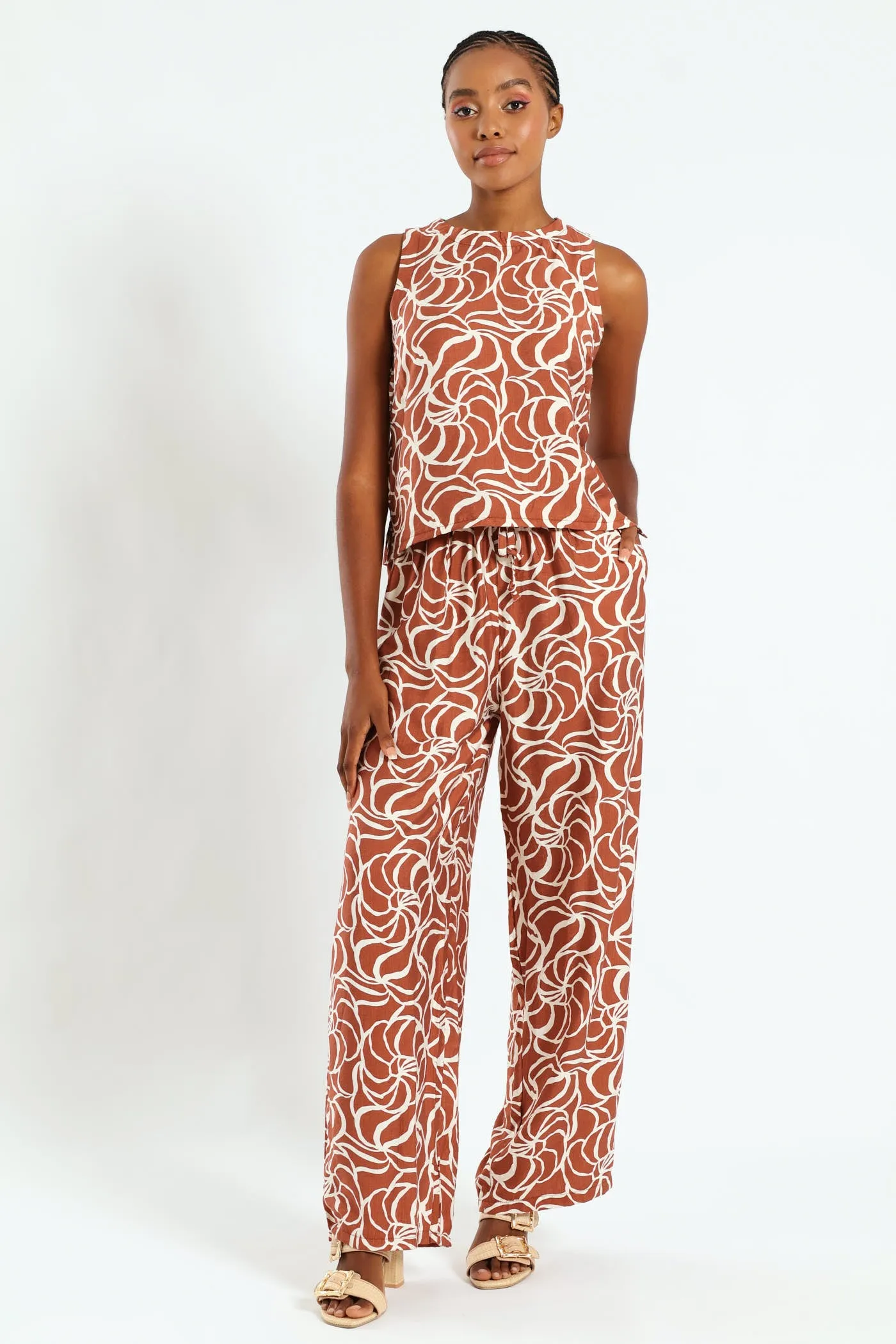 Side Slit Shell Tank - Rust/Cream sold by Edgars product image thumbnail 2