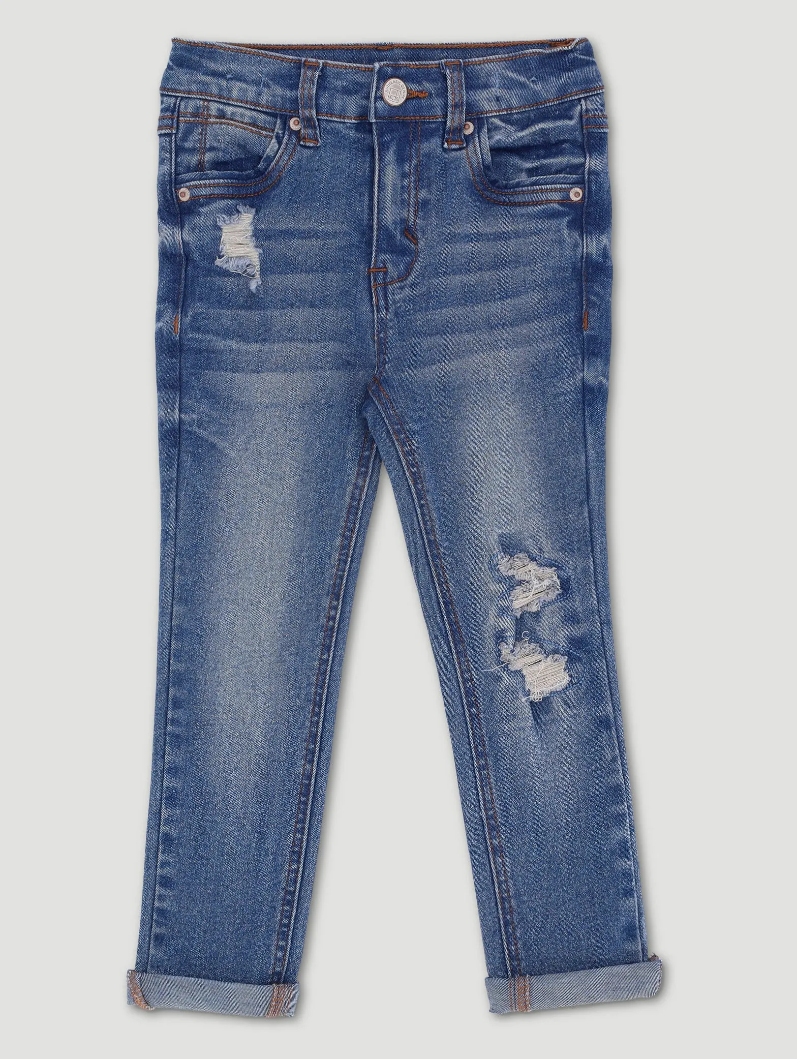 Pre-Boys Rip & Repair Denim - Mid Blue sold by Edgars
