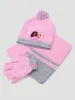 Pre-Girls Barbie 3 Pack Beanie Glove Scarf Set - Pink sold by Edgars