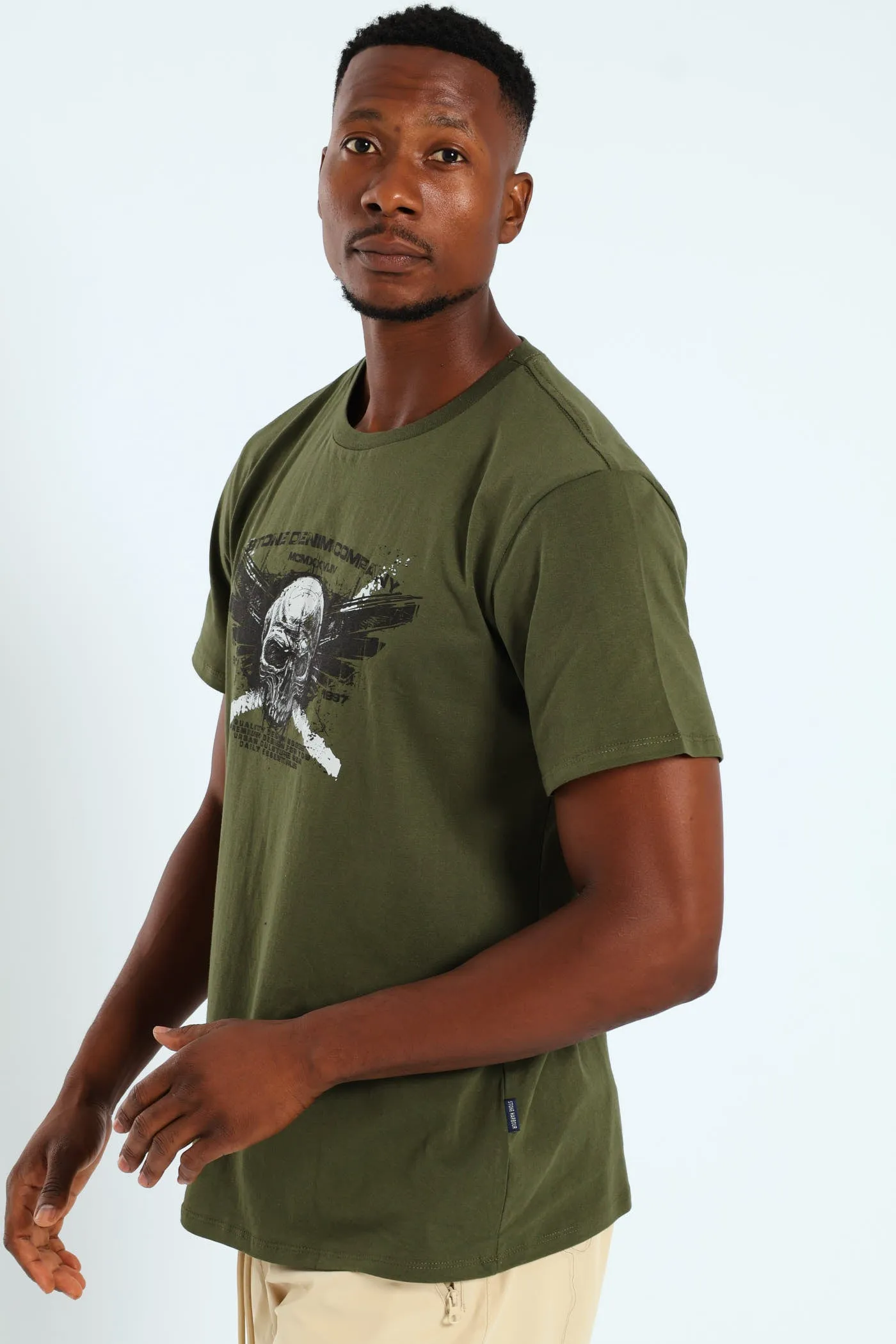 Skull Wings Print Tee - Fatigue sold by Edgars product image thumbnail 2