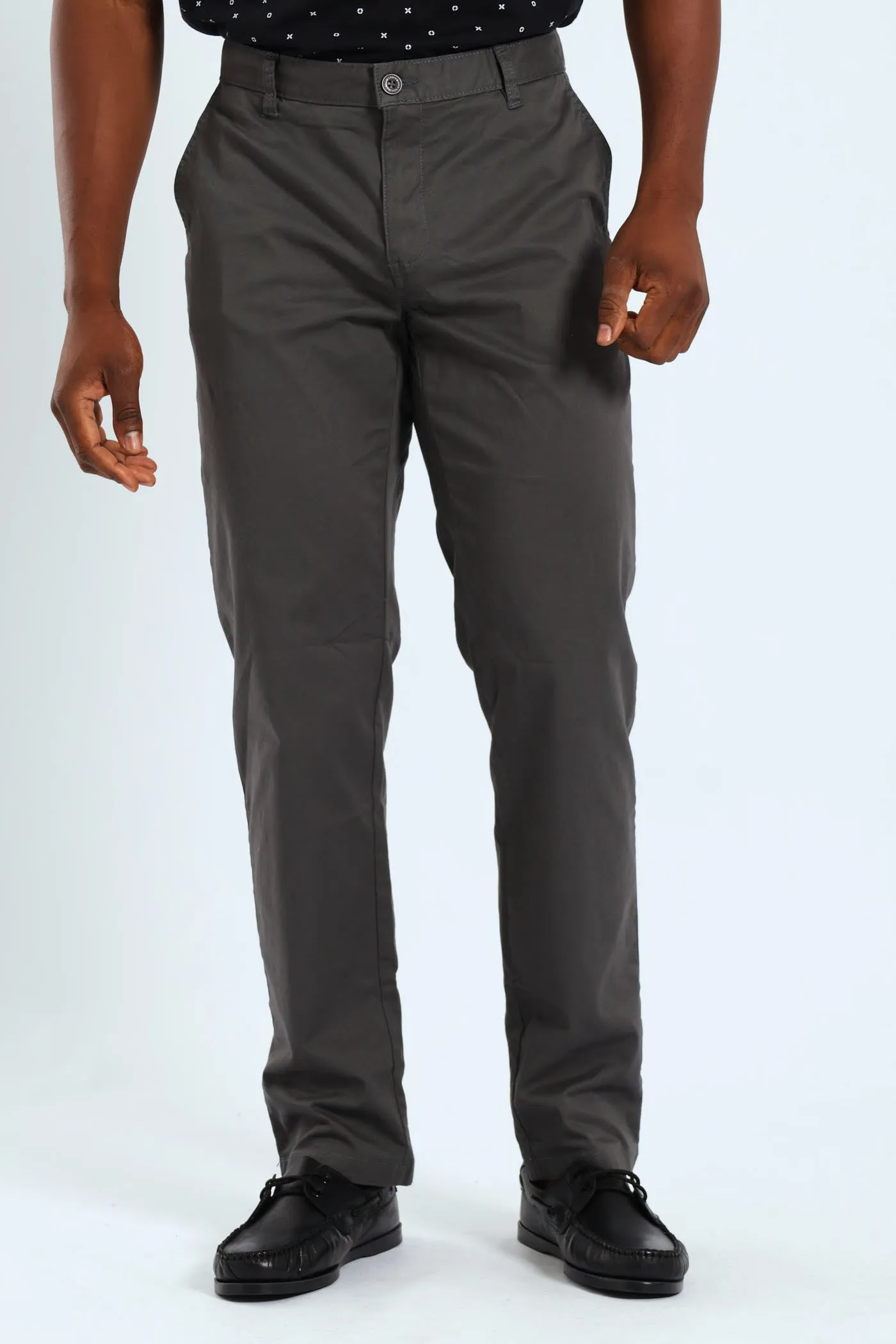Basic Slim Stretch Chino - Charcoal sold by Edgars