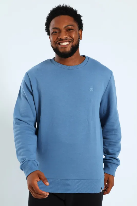 Plain Fleece Crew Top - Blue sold by Edgars