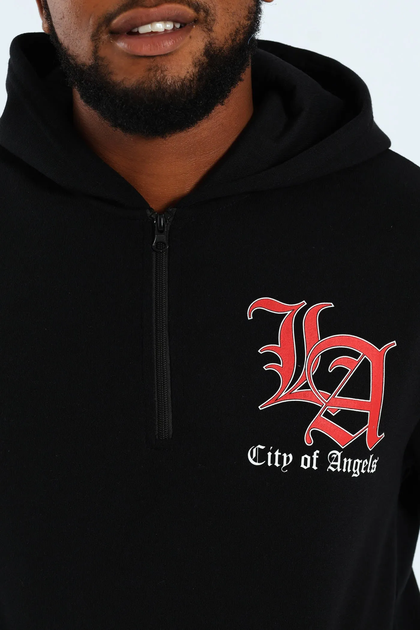 Back Print Zip Detail Hoody - Black sold by Edgars product image thumbnail 4