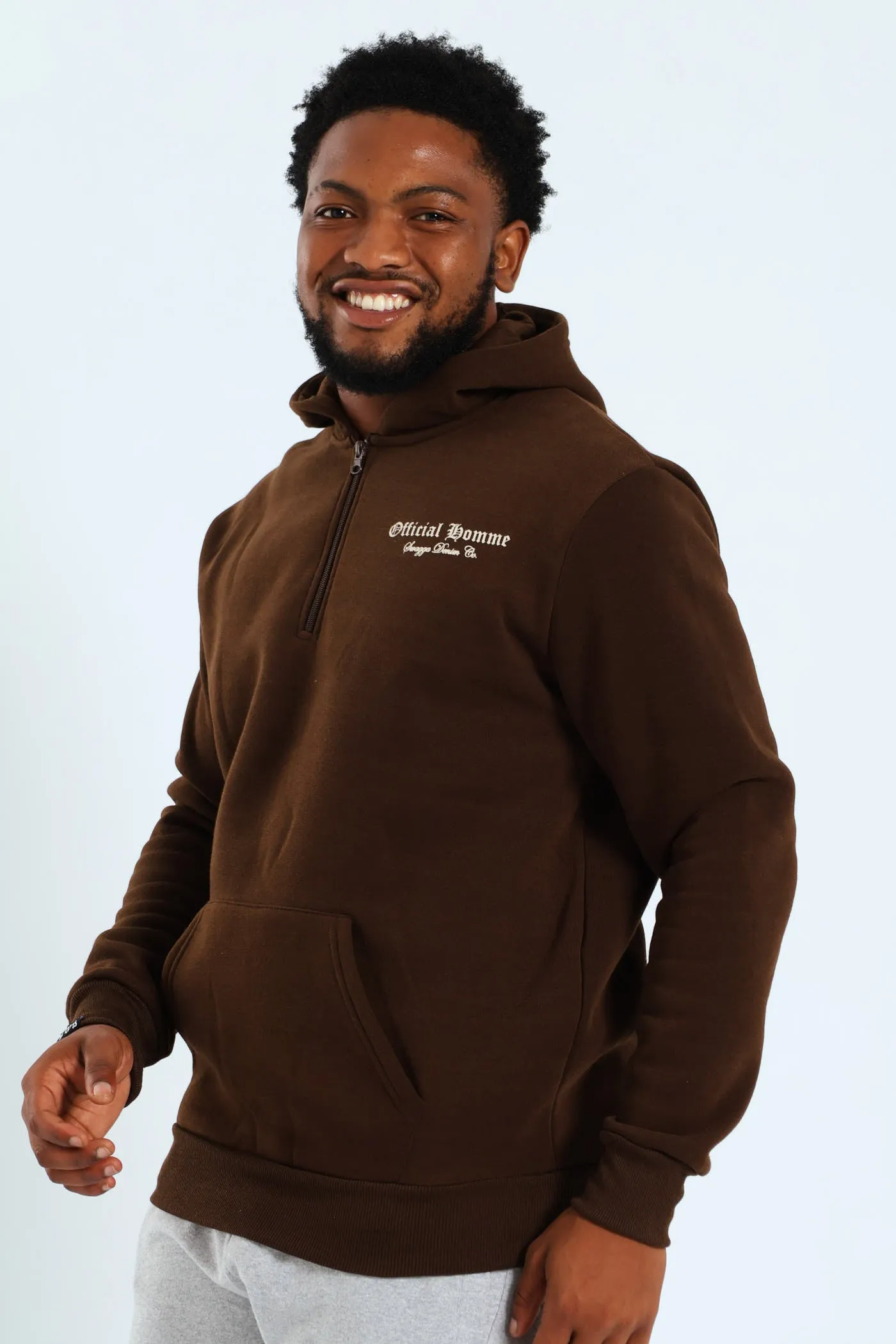 Back Print Zip Detail Hoody - Brown sold by Edgars product image thumbnail 3