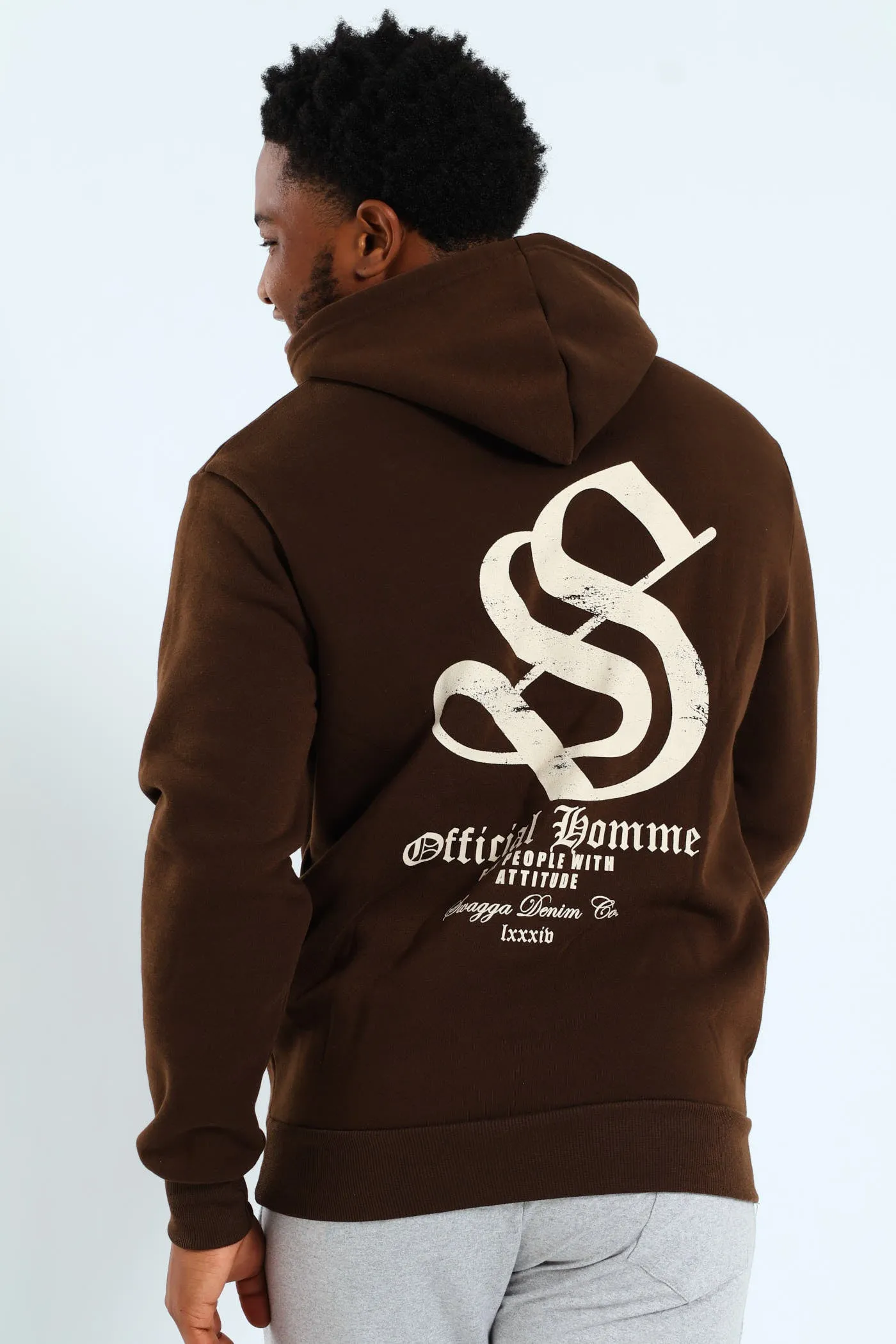 Back Print Zip Detail Hoody - Brown sold by Edgars product image thumbnail 2