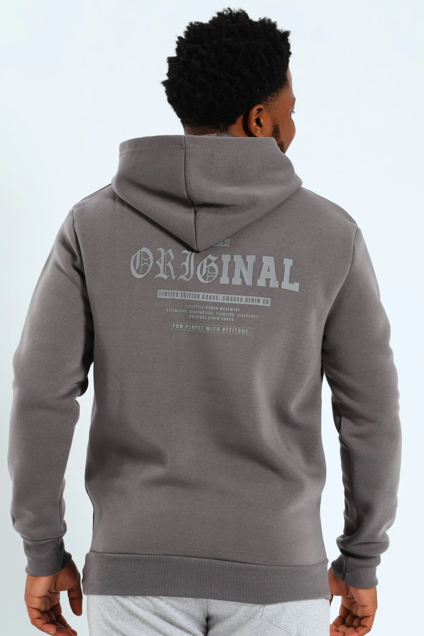 Back Print Zip Detail Hoody - Charcoal sold by Edgars product image thumbnail 4
