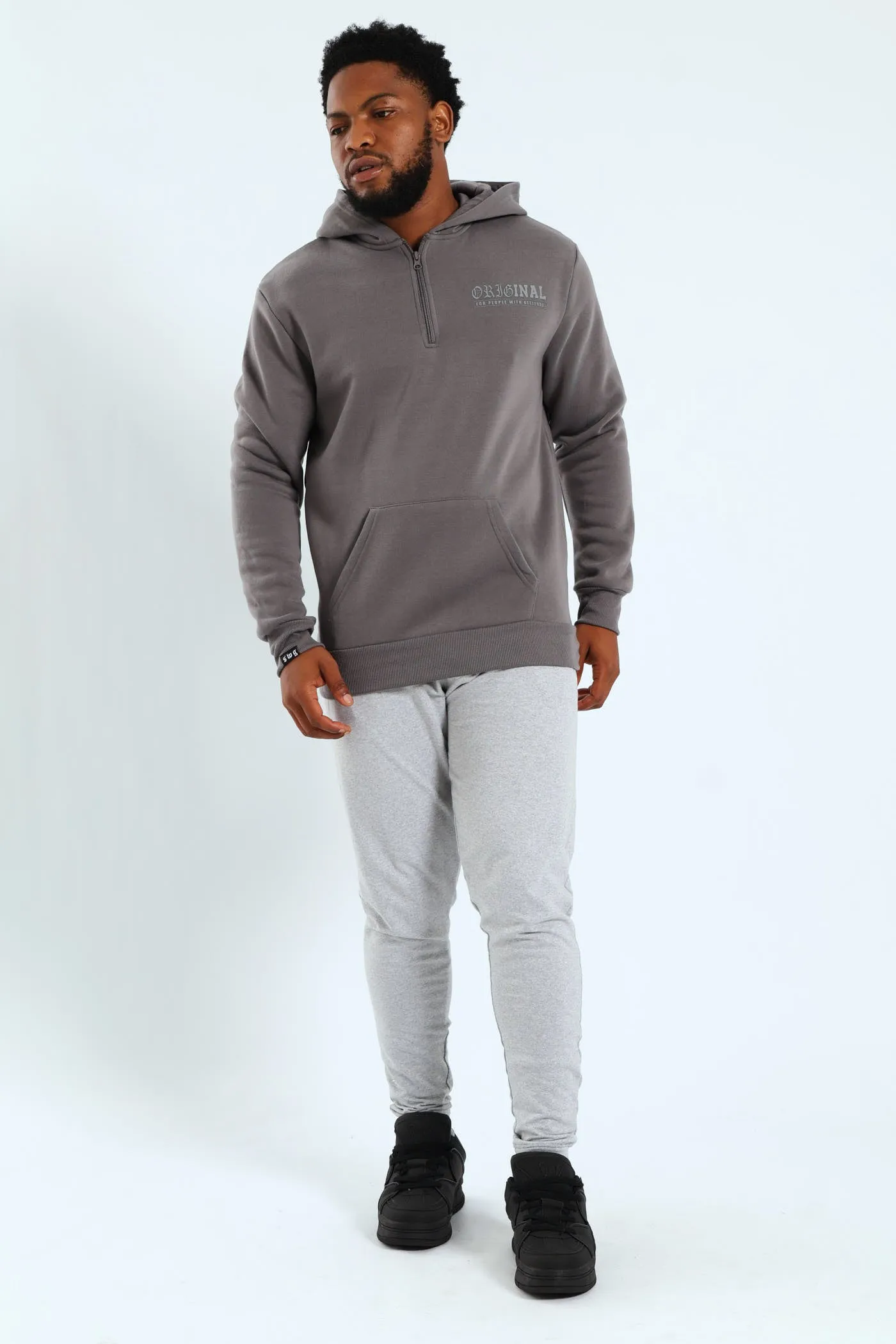 Back Print Zip Detail Hoody - Charcoal sold by Edgars product image thumbnail 2