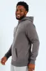 Back Print Zip Detail Hoody - Charcoal sold by Edgars