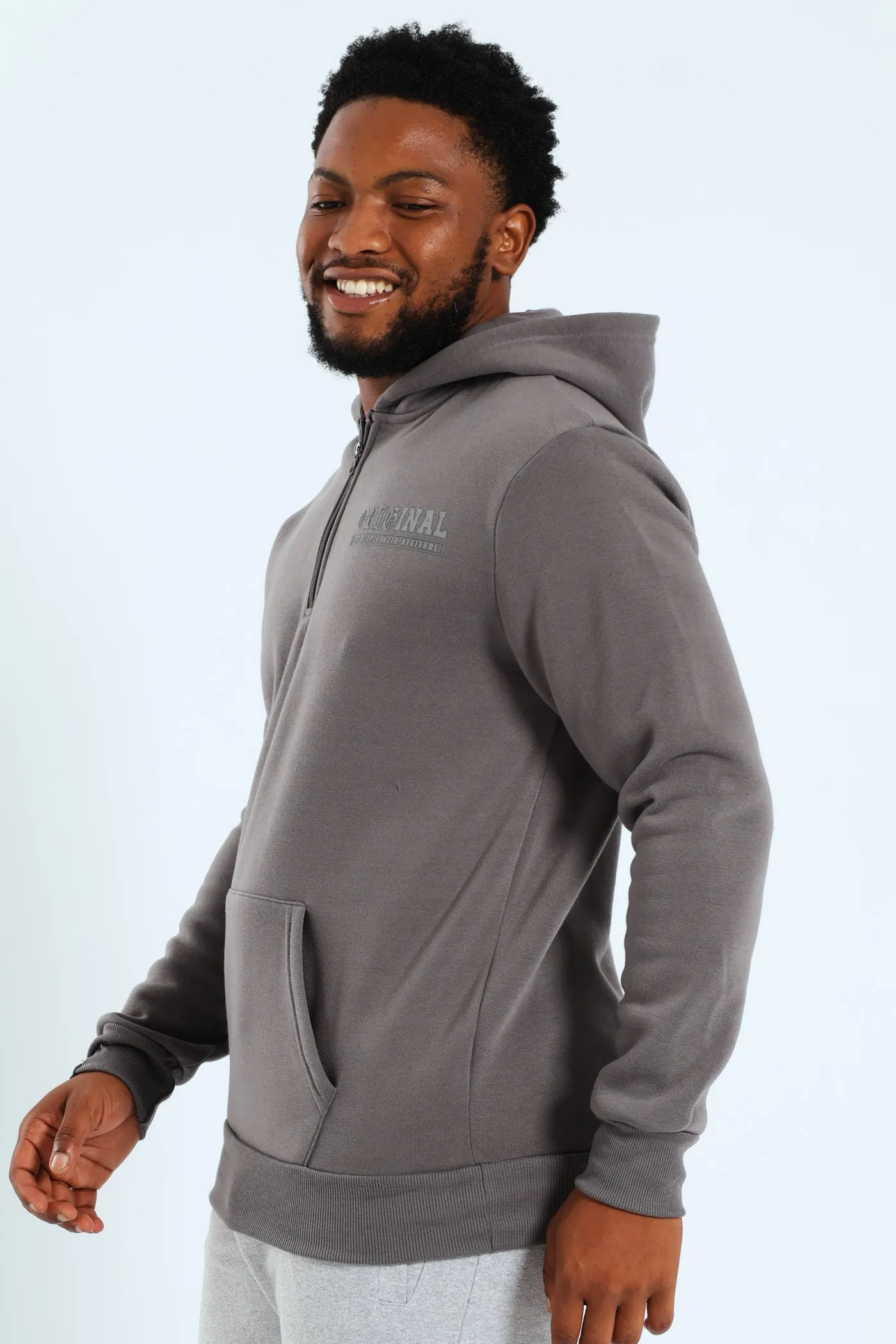 Back Print Zip Detail Hoody - Charcoal sold by Edgars product image thumbnail 3