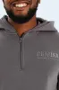 Back Print Zip Detail Hoody - Charcoal sold by Edgars