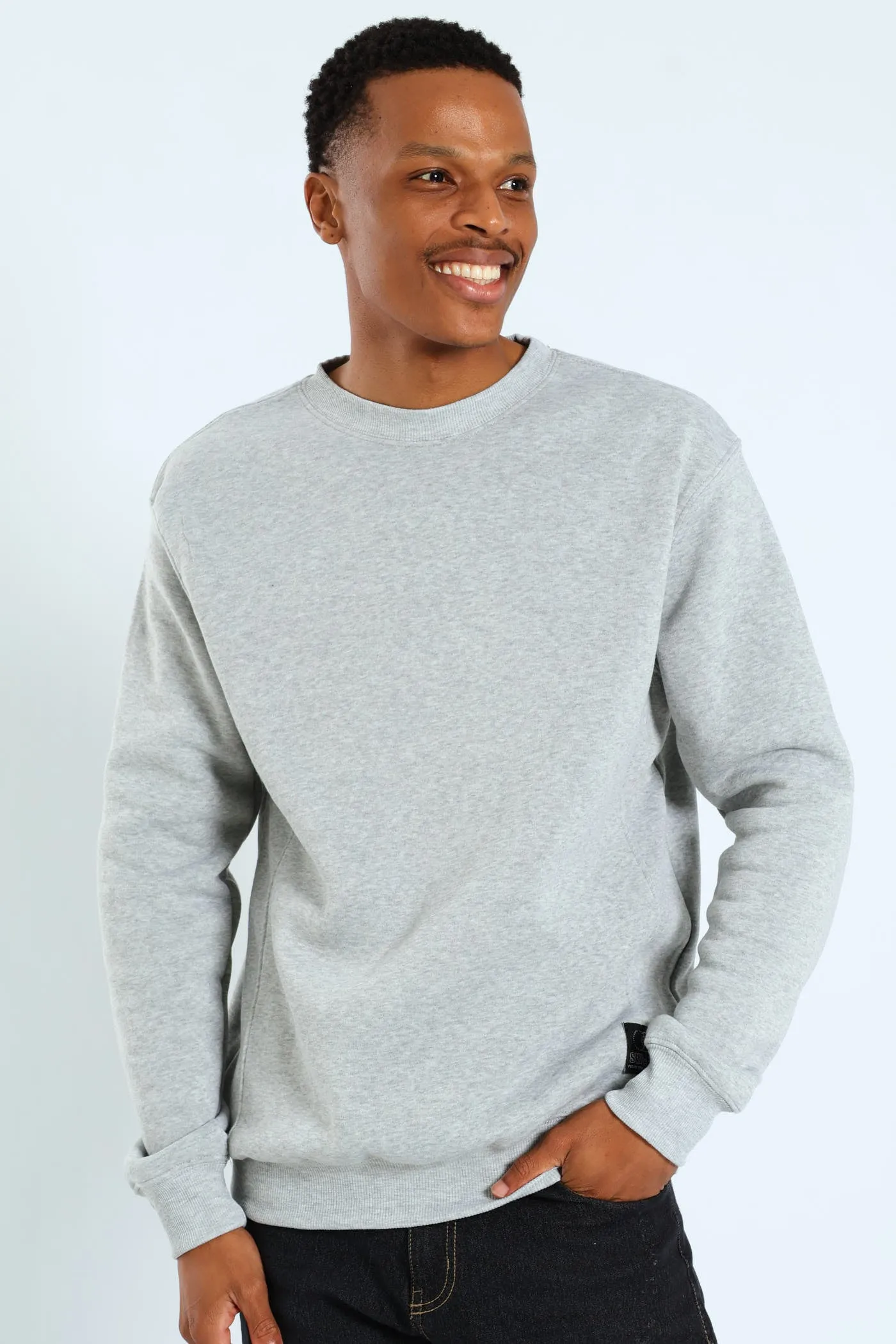 Basic Fleece Panel Pullover - Grey Melange sold by Edgars